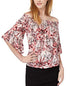 Juniors' Smocked Printed Off-The-Shoulder Top